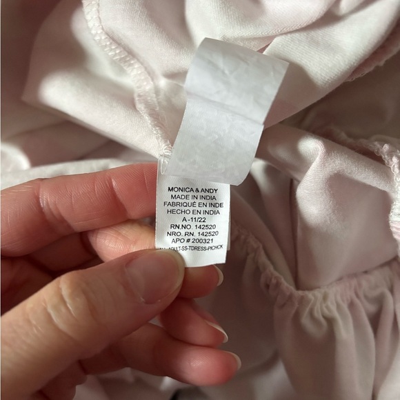 Monica + Andy Organic Life of the Party Dress Pink White Check Maternity - Picture 10 of 14